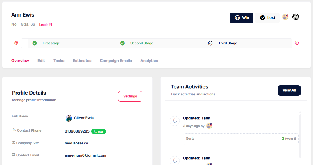 Deals Pipeline Interface
