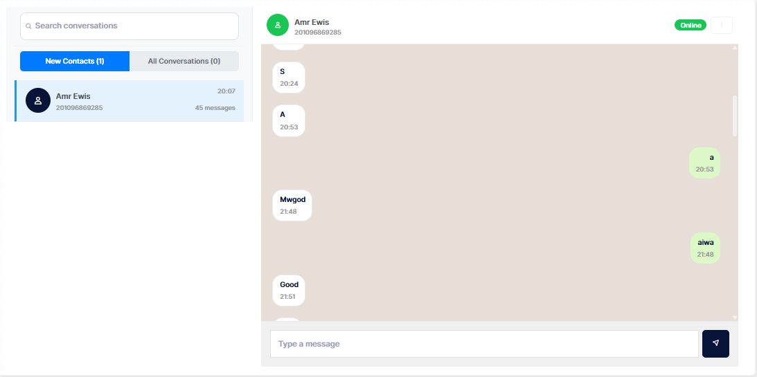 WhatsApp Messaging Interface